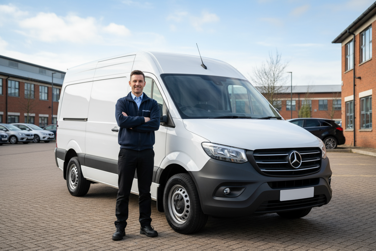 van driver no writing on van UK